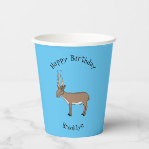 Gobelets En Papier Illustration de l'antilope de Saiga