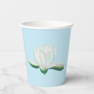 Gobelets En Papier Illustration de Lotus blanc