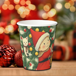 Gobelets En Papier Illustration de Noël vintage