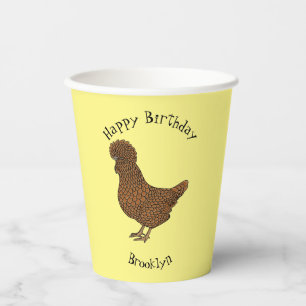 Gobelets En Papier Illustration de poulet à la polis chamois