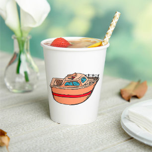 Gobelets En Papier Illustration de Speedboat amusant Nautical Boat De