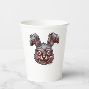 Gobelets En Papier Illustration d'Halloween de lapin zombie sanglant 