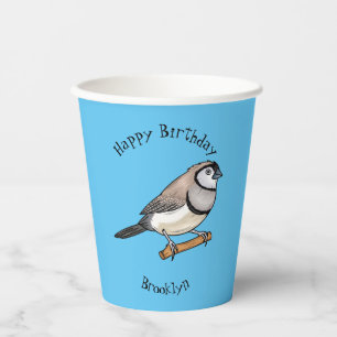 Gobelets En Papier Illustration d'oiseau à deux barreaux