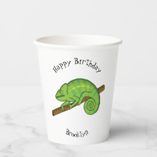 Gobelets En Papier Illustration du caméléon de la parson