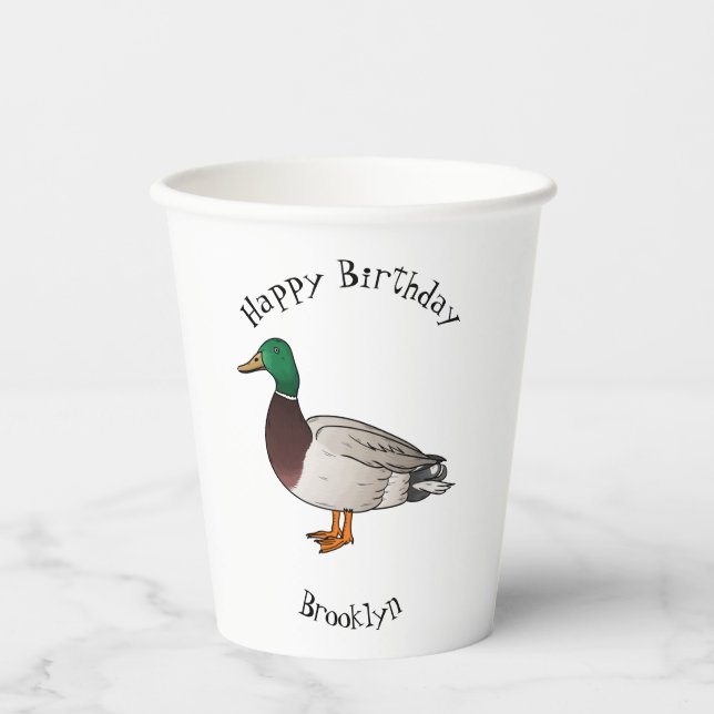 Gobelets En Papier Illustration du canard de Majard (Recto)