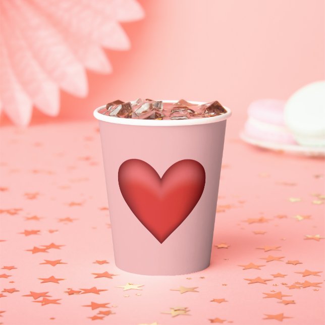 Gobelets En Papier Illustration du coeur rouge (Insitu)