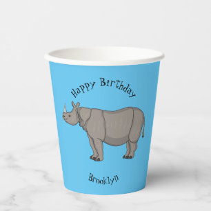 Gobelets En Papier Illustration du rhinocéros de Javan