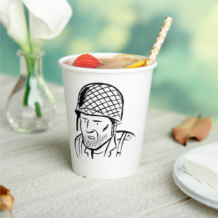 Gobelets En Papier Illustration du soldat américain