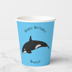 Gobelets En Papier Illustration d'une baleine tueuse