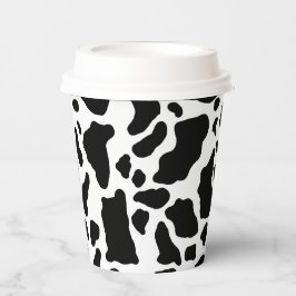Gobelets En Papier Impression de vache noire et blanche