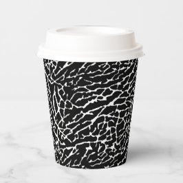 Gobelets En Papier Impression d'éléphant noir et blanc