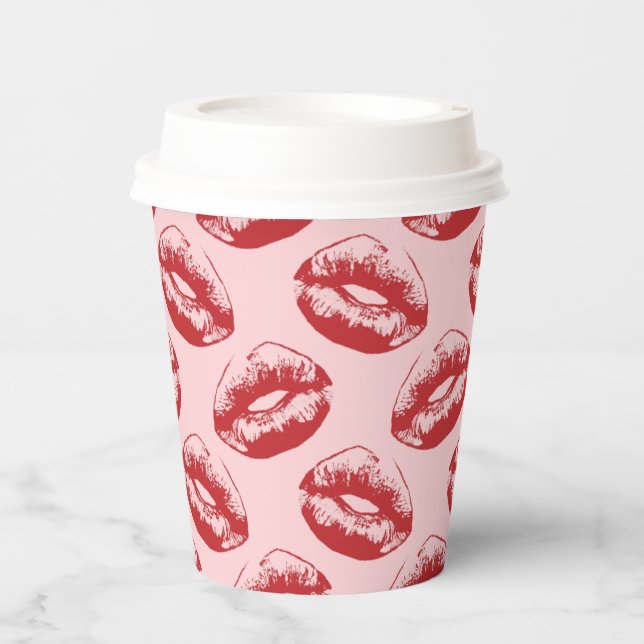 Gobelets En Papier Impression Kiss (Recto)