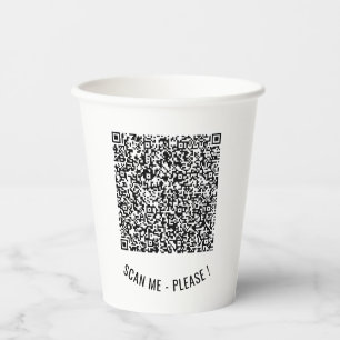 Gobelets En Papier Info code QR Coupes de papier texte - Choisir les
