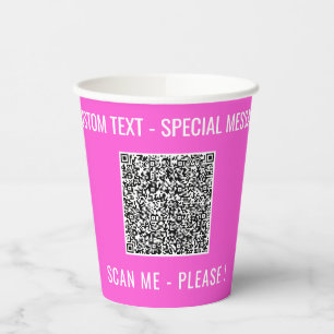 Gobelets En Papier Info d'analyse de code QR Coupes de papier texte e
