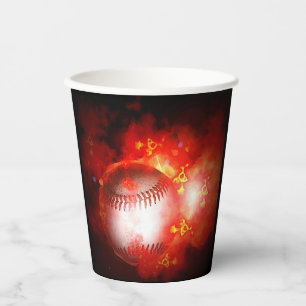 Gobelets En Papier Inspiration Flaming Baseball