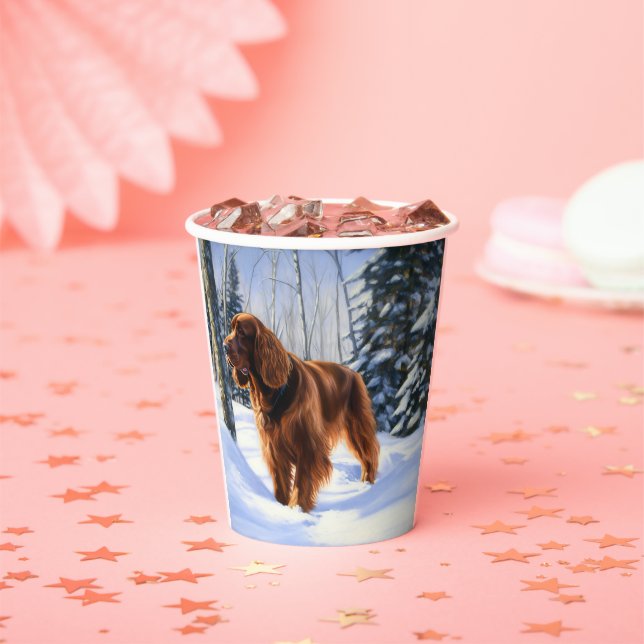 Gobelets En Papier Irish Setter Let It Neige Christmas (Insitu)