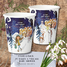 Gobelets En Papier It Takes a Village Winter Fairy Girl Baby Shower 