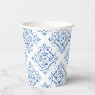 Gobelets En Papier Italien Positano Toscane Carrelage Bleu
