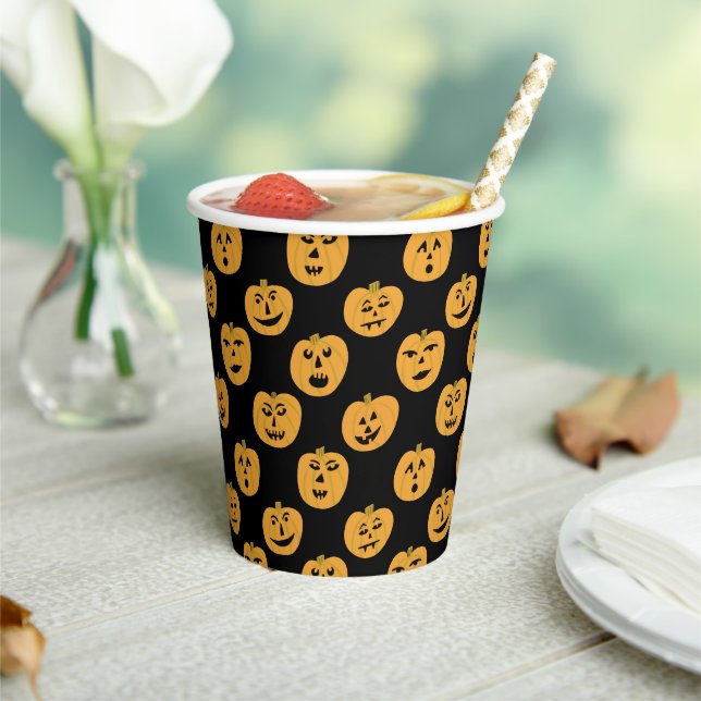 Gobelets En Papier Jack-O-Lanterns CITROUILLE d'Halloween (Insitu)