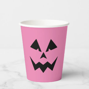 Gobelets En Papier Jack O'Lantern rose en colère