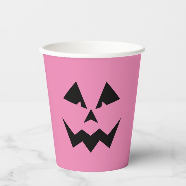Gobelets En Papier Jack O'Lantern rose en colère (Recto)