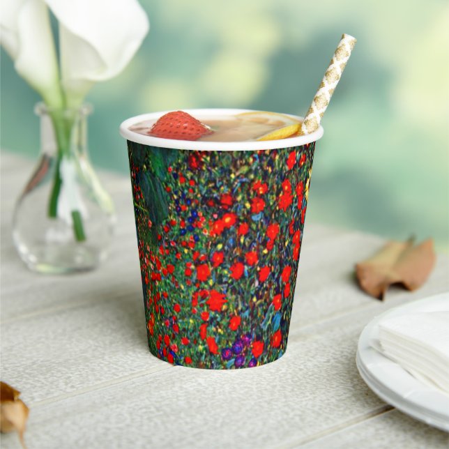 Gobelets En Papier Jardin aux fleurs Gustav Klimt (Insitu)