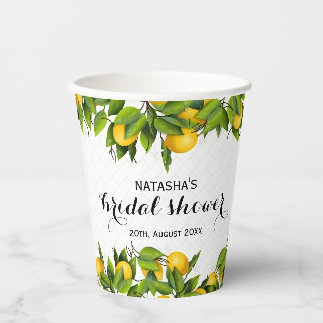 Gobelets En Papier Jardin de citron agrumes (Recto)