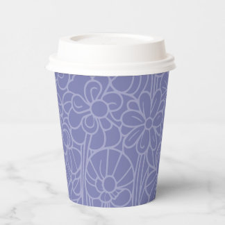 Gobelets En Papier Jardin de fleurs bleu