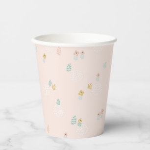 Gobelets En Papier Jardin Floral Mignon Doux Anniversaire Fête Cartoo