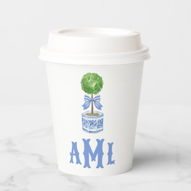Gobelets En Papier Jardin opiaire en bambou | Monogramme (Recto)