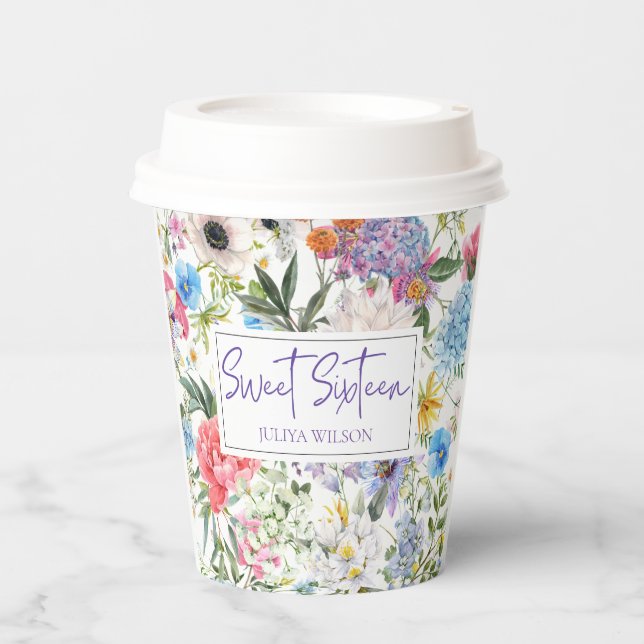 Gobelets En Papier Jardin sweet sixteen (Recto)