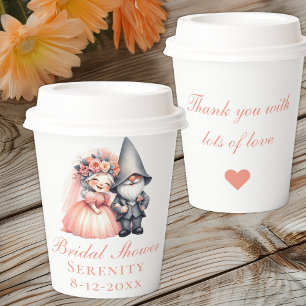 Gobelets En Papier Jardin Whimsical Gnome Fête des mariées rustique