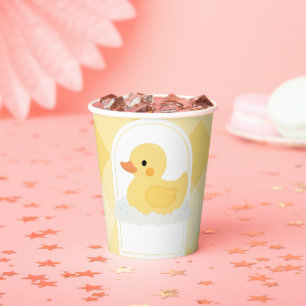 Gobelets En Papier Jaune moderne en caoutchouc Baby shower canard