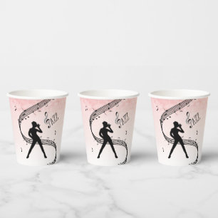Gobelets En Papier Jazz Dance deux tons Peach Music Paper Cubes