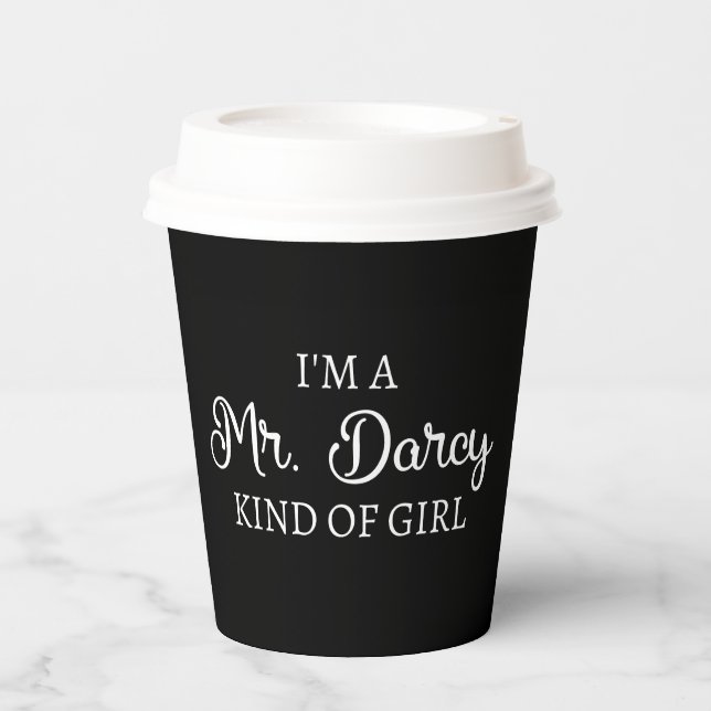 Gobelets En Papier Je suis M. Darcy, genre de fille (Recto)
