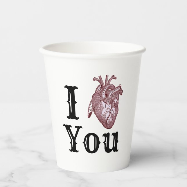 Gobelets En Papier Je t'ai coeur (Recto)