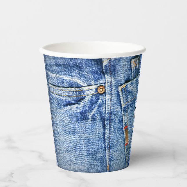 GOBELETS EN PAPIER JEANS BLEUS DÉFAVORISÉS (Recto)