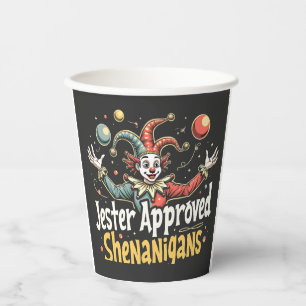 Gobelets En Papier Jester Approuvé Shenanigans Circus Clown