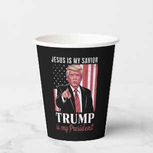 Gobelets En Papier Jésus est mon sauveur Trump est mon président élec
