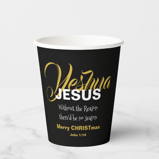 Gobelets En Papier JESUS RAISON SAISON Noël (Recto)