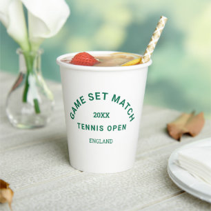 Gobelets En Papier Jeu Vert Match Crest Tennis Tennis Tournoi