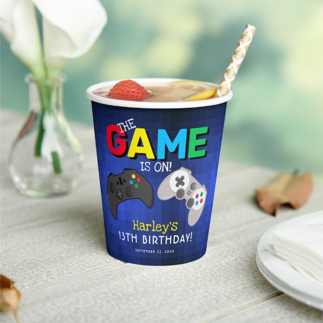 Gobelets En Papier Jeu vidéo cool amusant fête d'anniversaire (Insitu)