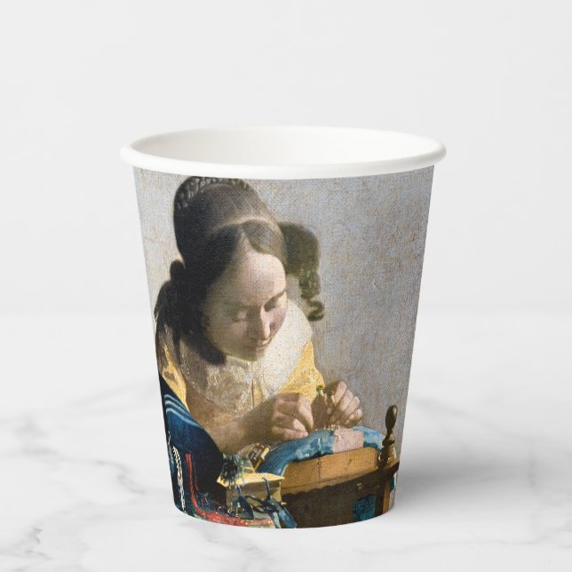 Gobelets En Papier Johannes Vermeer - Le Lacemaker (Recto)