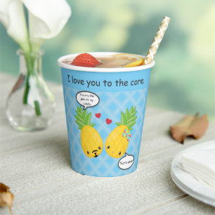 Gobelets En Papier Joli ananas Tropical Pina Colada Romantique