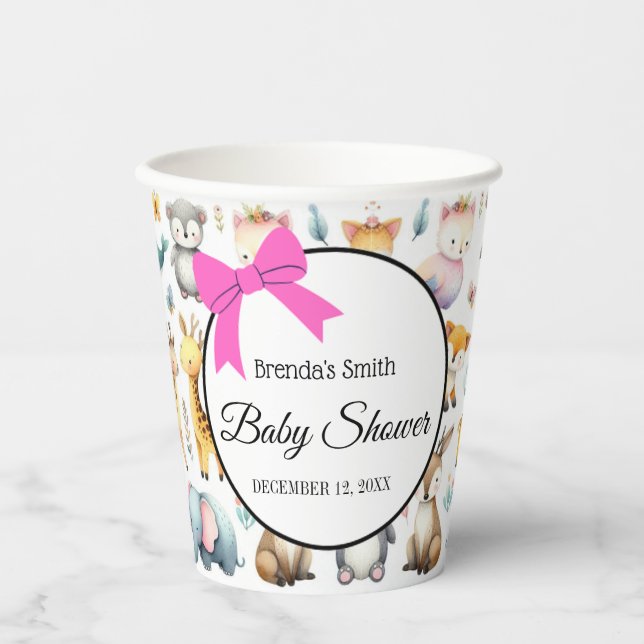 Gobelets En Papier Joli animal aquarelle doodles tasse de papier (Recto)