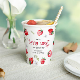 Gobelets En Papier Joli Baby shower 'Berry Sweet' aux fraises