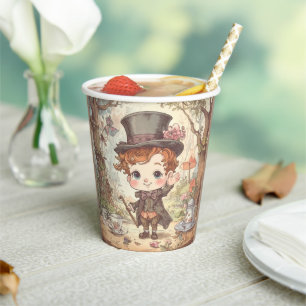 Gobelets En Papier Joli Chapelier Fou Artistique Bois Fantaisiste Mer