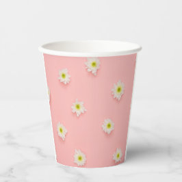 Gobelets En Papier Joli design rose et marguerite