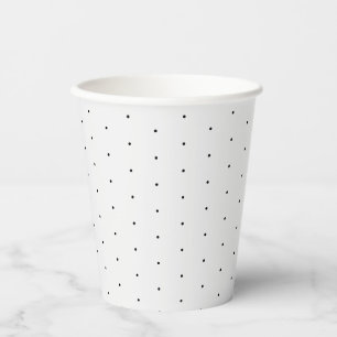 Gobelets En Papier Joli élégant noir blanc blanc pois minuscules