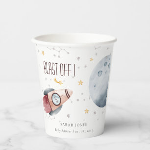 Gobelets En Papier Joli espace extra-atmosphérique Planète étoile Bab